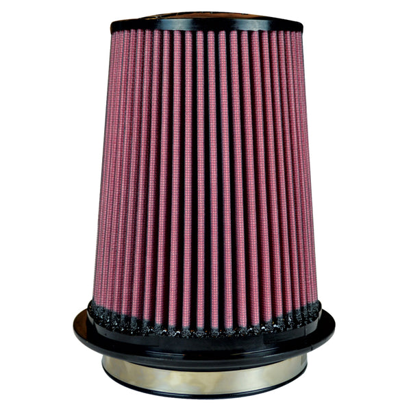 Injen Oiled Air Filter 5.0in Flange ID / 7.0in Twist Lock Base / 7.9in Media Height / 5.0in Top - Bull Strap