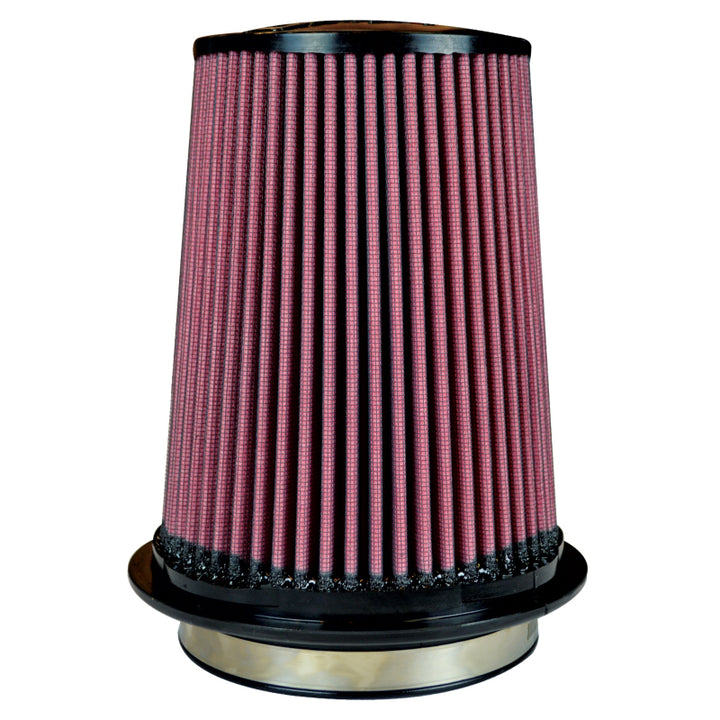 Injen Oiled Air Filter 5.0in Flange ID / 7.0in Twist Lock Base / 7.9in Media Height / 5.0in Top - Bull Strap