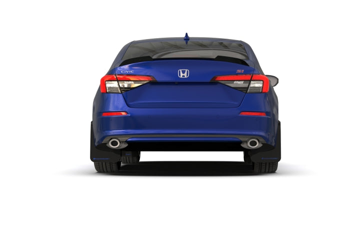 Rally Armor 22-25 Honda Civic/Civic Si/Sport Black UR Mud Flap w/Grey Logo - Bull Strap
