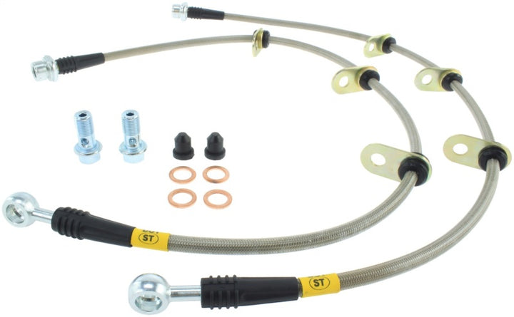 StopTech 08-12 Toyota Sequoia Rear Stainless Steel Brake Lines - Bull Strap