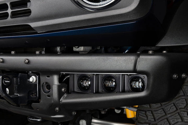 ORACLE Lighting 21-22 Ford Bronco Triple LED Fog Light Kit for Steel Bumper - White - Bull Strap