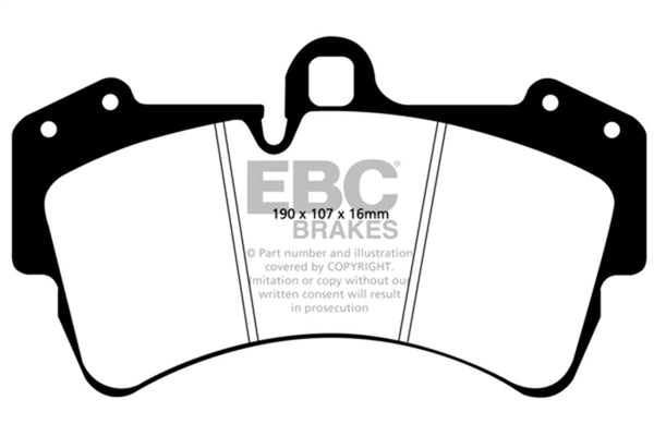 EBC 03-07 Porsche Cayenne 4.5 (350mm Rotors) Redstuff Front Brake Pads - Bull Strap