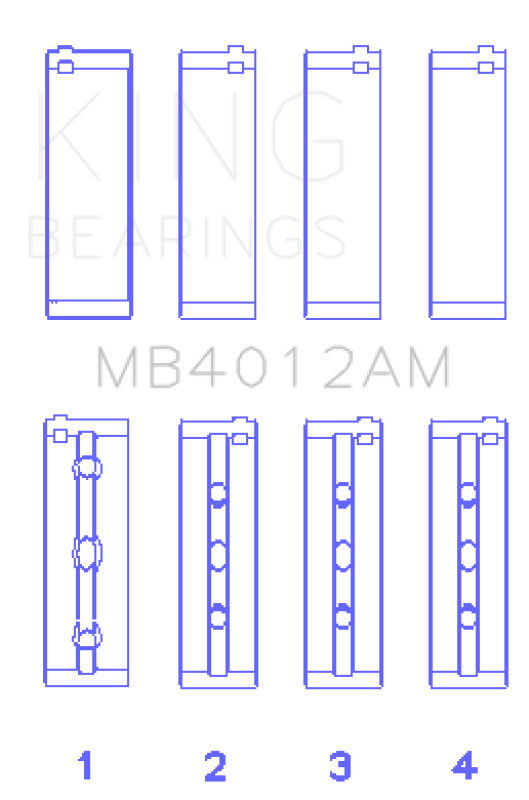 King Engine Bearings Toyota 5VZFE Crankshaft Main Bearing Set - Bull Strap