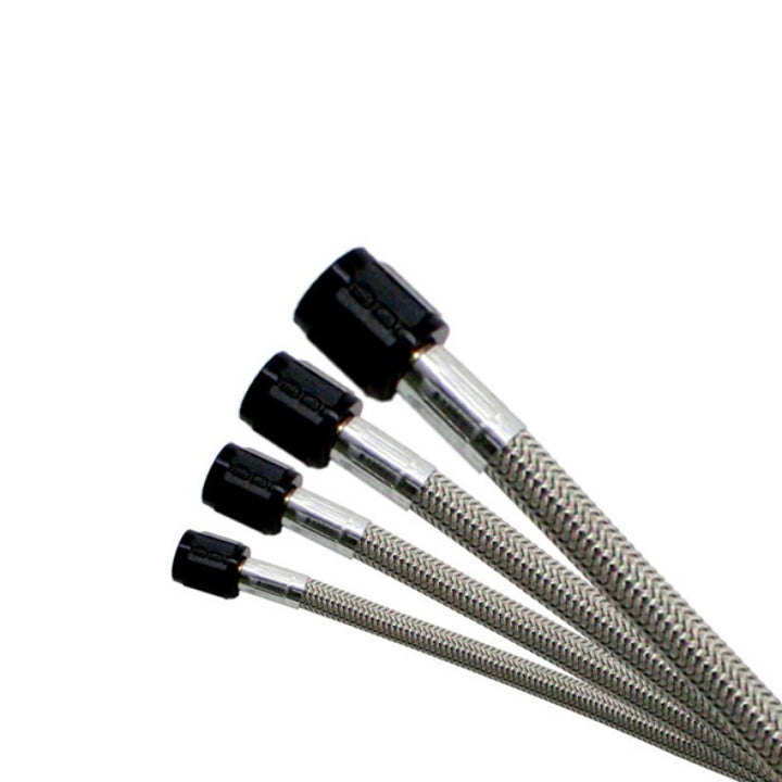 Nitrous Express 4AN 6ft Stainless Steel Braided Hose - Black - Bull Strap