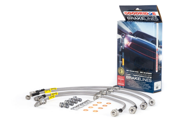 Goodridge 17-18 Honda Civic (Base/LX/EX) Stainless Steel Brake Line Kit - Bull Strap