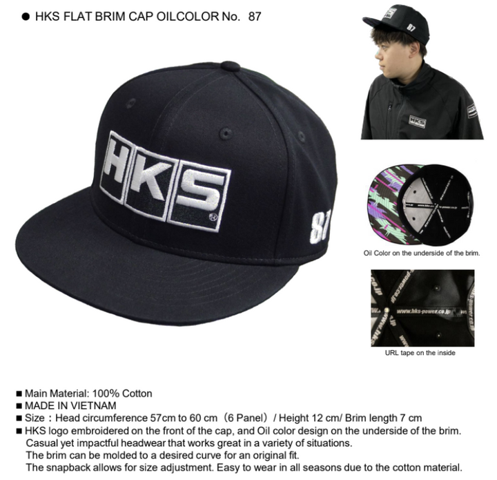 HKS Flat Brim Cap No. 87 - Oil Color - Bull Strap