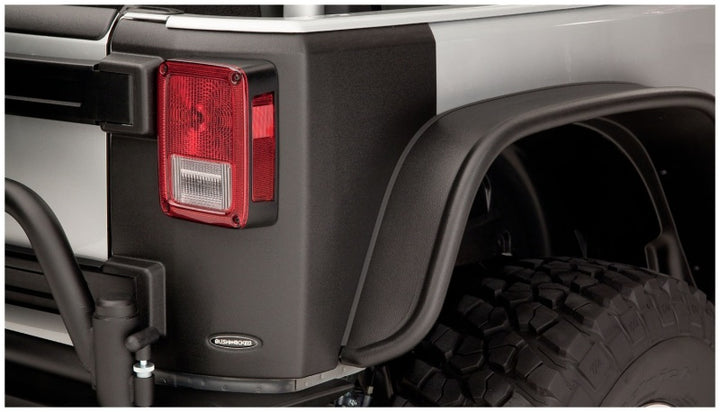 Bushwacker 07-18 Jeep Wrangler Trail Armor Rear Corners - Black - Bull Strap