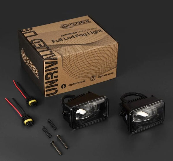 AlphaRex 15-20 Ford F150/17-22 Super Duty DoubleTap Dual Color LED Projector Fog Lights - Bull Strap