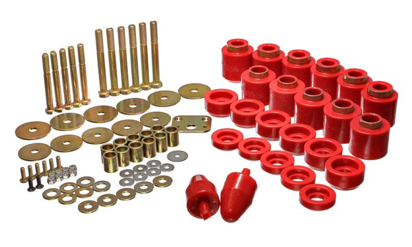 Energy Suspension 1in Body Lift Kit - Red - Bull Strap