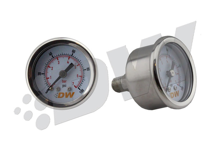 DeatschWerks 0-100 PSI 1/8in NPT Mechanical Fuel Pressure Gauge - Bull Strap