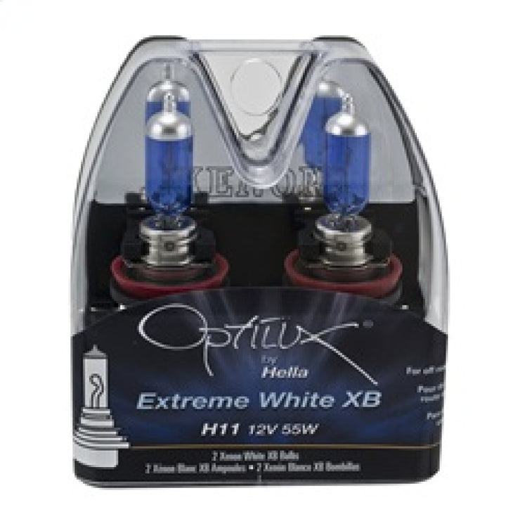Hella H11 12V 55W Xenon White XB Bulb (Pair) - Bull Strap