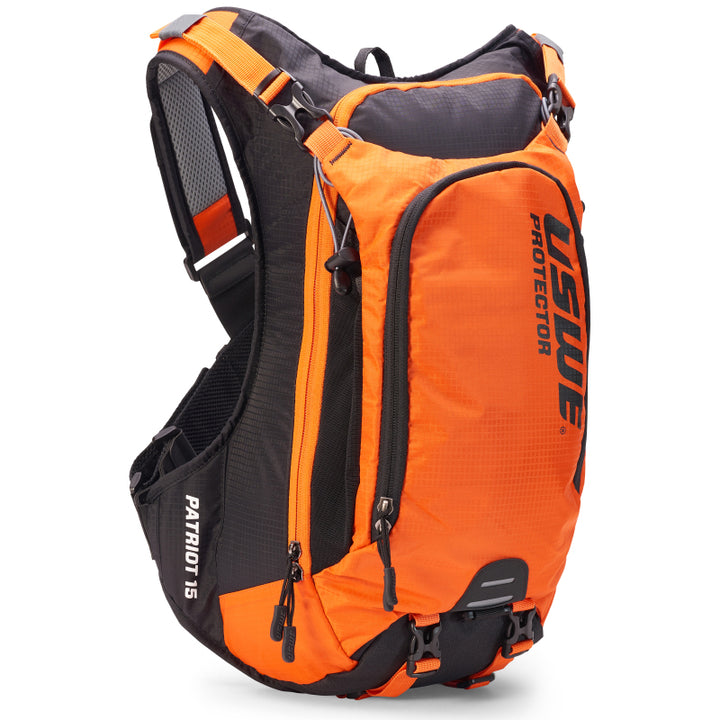 USWE Patriot MTB Protector Pack 15L - Orange/Black - Bull Strap