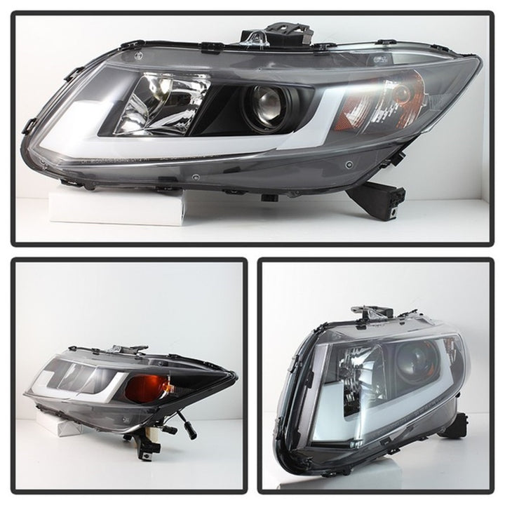 Spyder 12-14 Honda Civic (Excl. 2014 Coupe) Projector Headlights Lgtbr DRL Black PRO-YD-HC12-DRL-BK - Bull Strap