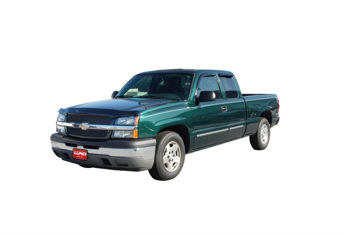 AVS 99-07 Chevy Silverado 1500 Ext. Cab Ventvisor Outside Mount Window Deflectors 4pc - Smoke - Bull Strap