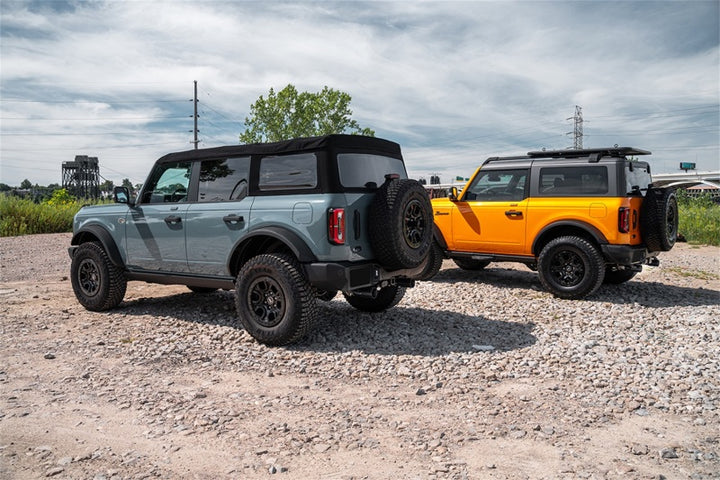 Corsa 21-25 Ford Bronco 2.7L 4-Door 2.75in Cat-Back Dual Rear Exhaust w/ 4in Straight-Cut Black Tips - Bull Strap