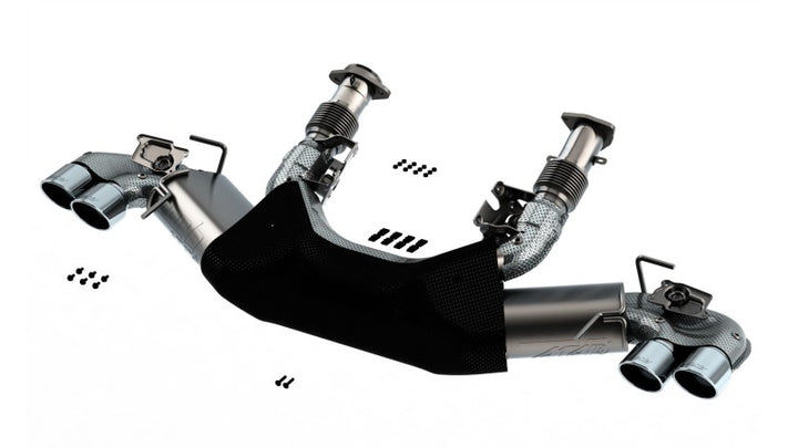 Borla 2020 Chevrolet Corvette C8 6.2L ATAK 3in Exhaust System Dual Round A/C Tips 4inx 4.75in - Bull Strap