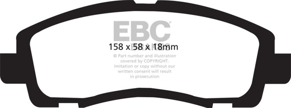 EBC 05-14 Honda Ridgeline 3.5 Greenstuff Front Brake Pads - Bull Strap