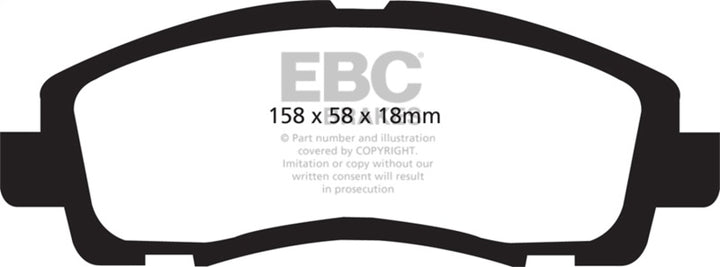 EBC 05-14 Honda Ridgeline 3.5 Greenstuff Front Brake Pads - Bull Strap