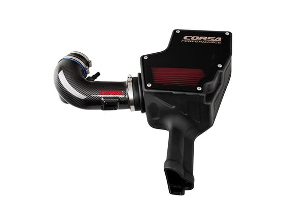 Corsa 2018-2023 Ford Mustang GT 5.0L V8 Carbon Fiber Air Intake w/ DryTech Filter - Bull Strap