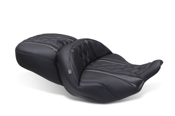 Mustang 23-25 Harley CVO Road Glide (ST) Super Touring Standard Reach One-Piece, 2 UP Black - Bull Strap
