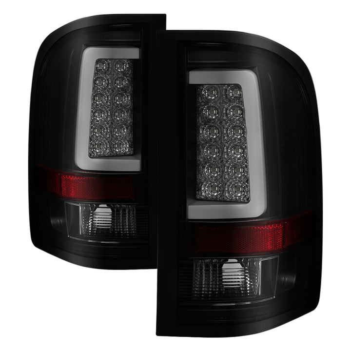 Spyder 07-13 Silverado (Will Not Work w/2010 921 Bulb)V3 Tail Lights Blk Smk ALT-YD-CS07V3-LBLED-BSM - Bull Strap