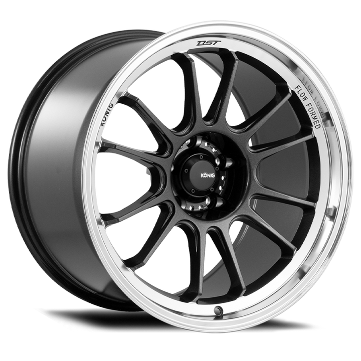 Konig Hypergram 18x8.5 5x114.3 ET35 Metallic Carbon w/ Machined Lip - Bull Strap