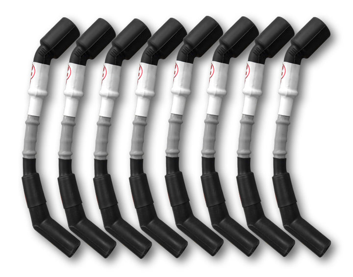 Kooks 10mm Spark Plug Wire - Grey w/Black Boots (Set of 8) - Bull Strap