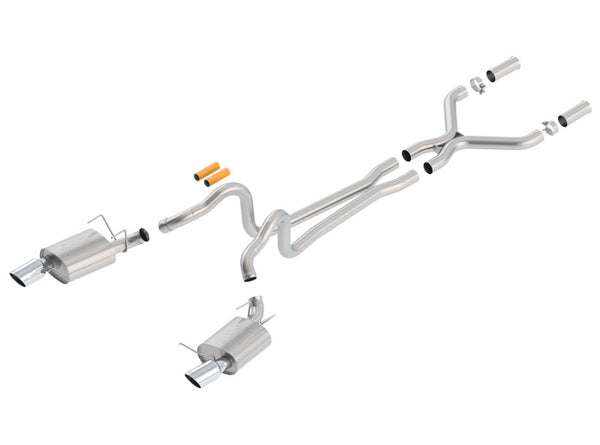 Borla 13-14 Mustang GT/Boss 302 5.0L V8 RWD Single Split Rear Exit ATAK Catback Exhaust - Bull Strap