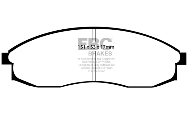 EBC 93-98 Nissan Skyline (R33) 2.5 GTS Redstuff Front Brake Pads - Bull Strap
