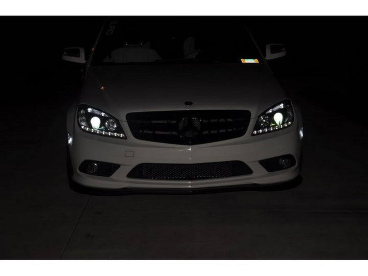 Spyder Mercedes Benz C-Class 08-11 Projector Headlights Halogen - DRL Blk PRO-YD-MBW20408-DRL-BK - Bull Strap