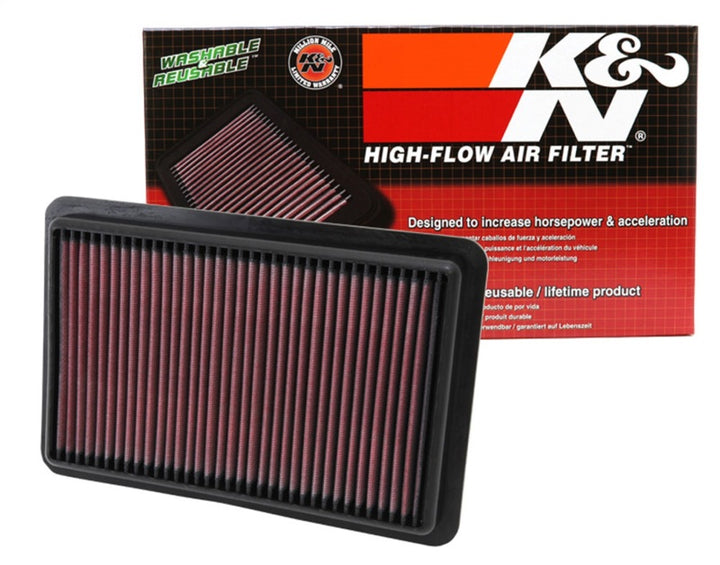 K&N Replacement Air Filter 12-13 Mazda 3 Skyactiv 2.0L / 13-14 Mazda CX-5 2.0L / 14 Mazda 6 2.5L - Bull Strap