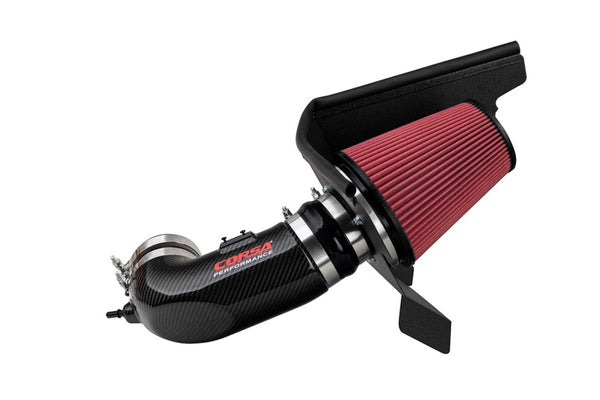 Corsa 2017-23 Chevrolet Camaro ZL1 Carbon Fiber Air Intake w/ DryTech 3D No Oil Filtration - Bull Strap
