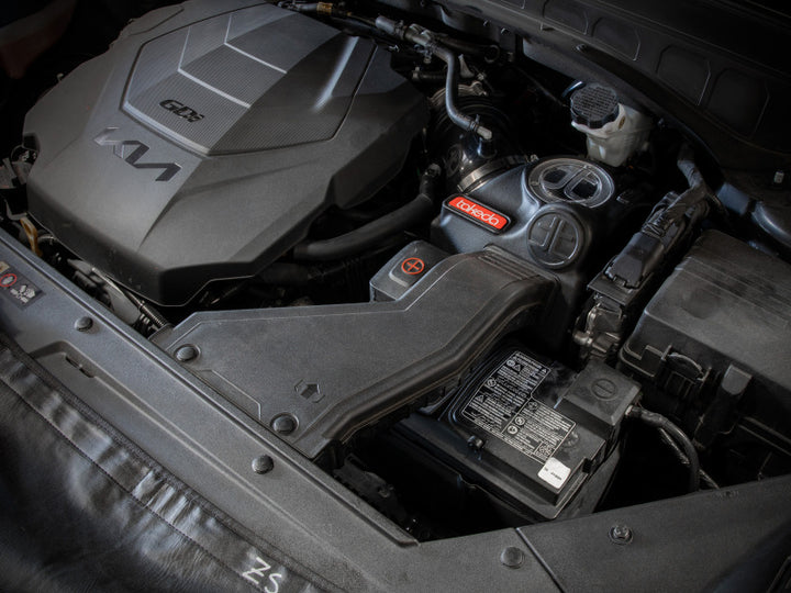aFe Takeda Momentum Pro Dry S Cold Air Intake System 20-22 Kia Telluride / Hyundai Palisade V6 3.8L - Bull Strap