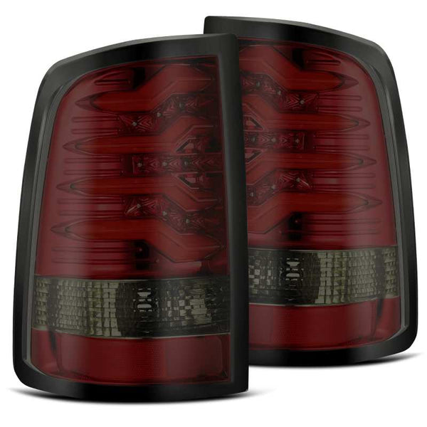 AlphaRex 09-18 Dodge Ram 1500 PRO-Series LED Tail Lights Red Smoke - Bull Strap