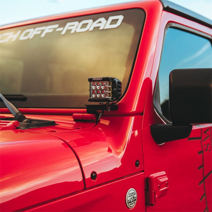 Rigid Industries 2018 Jeep JL - A-Pillar Mount Kit - Mounts Set of D / D-SS / SR-M / Ignite Series - Bull Strap