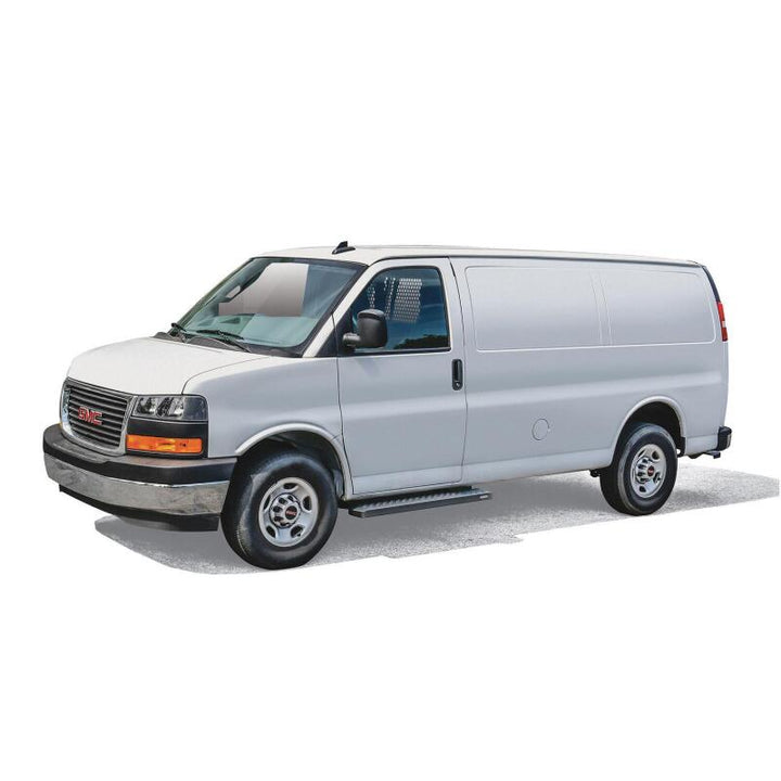 Westin Ford Transit Van 150/250/350 (46in Driver & 97in. Pass) Grate Steps Running Boards - Tex. Blk - Bull Strap