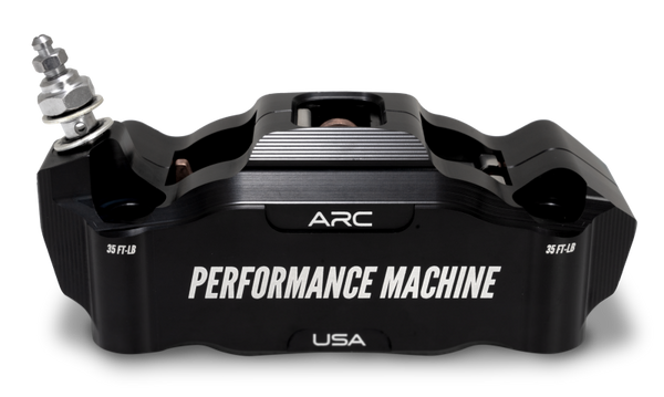 Performance Machine 125 x4 Race Series Radial Mount Caliper with ARC - Right - Black Ano - Bull Strap