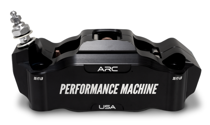 Performance Machine 125 x4 Race Series Radial Mount Caliper with ARC - Right - Black Ano - Bull Strap