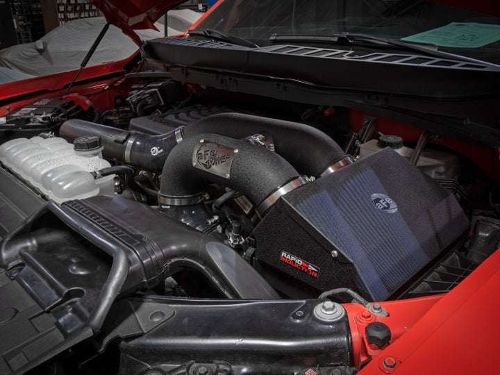 aFe Rapid Induction Pro 5R Cold Air Intake System 21-22 Ford F-150 Raptor V6-3.5L (tt) - Bull Strap