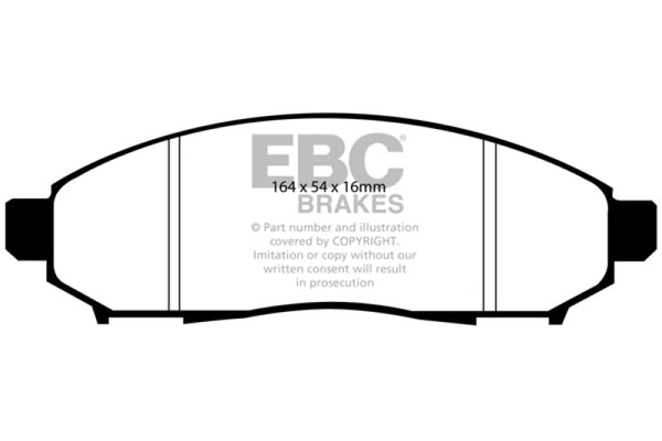 EBC 05+ Nissan Frontier 2.5 2WD Yellowstuff Front Brake Pads - Bull Strap