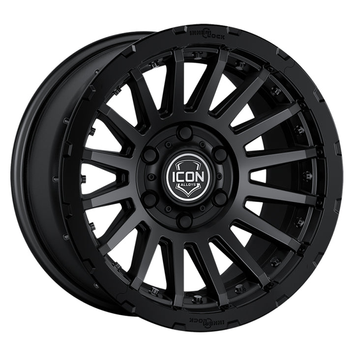 ICON Recon Pro 17x8.5 6x5.5 0mm Offset 4.75in BS 106.1mm Bore Satin Black Wheel - Bull Strap
