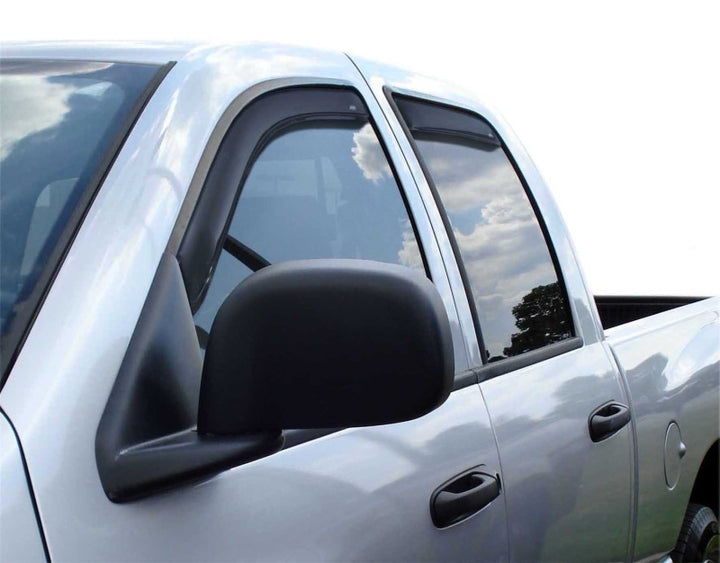 AVS 06-08 Dodge RAM 1500 Mega Cab Ventvisor In-Channel Front & Rear Window Deflectors 4pc - Smoke - Bull Strap
