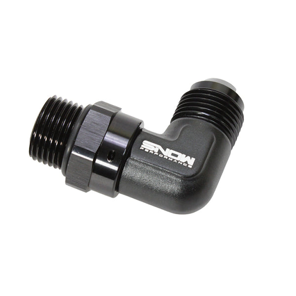 Snow -10 ORB to -10AN 90 Degree Swivel Fitting (Black) - Bull Strap