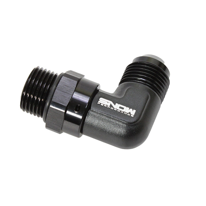 Snow -10 ORB to -10AN 90 Degree Swivel Fitting (Black) - Bull Strap