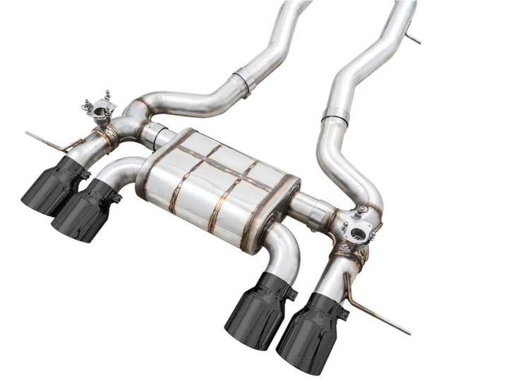AWE SwitchPath Catback Exhaust for BMW G8X M3/M4 - Diamond Black Tips - Bull Strap