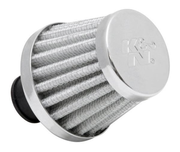 K&N 2in Base OD x .375in Flange ID x 1.75in H Rubber Base Crankcase Vent Filter - White - Bull Strap
