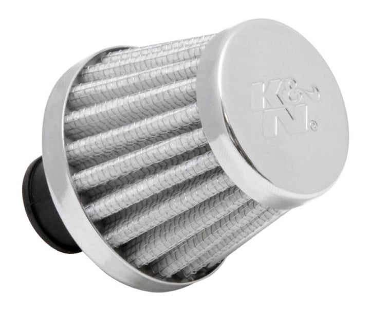 K&N 2in Base OD x .375in Flange ID x 1.75in H Rubber Base Crankcase Vent Filter - White - Bull Strap