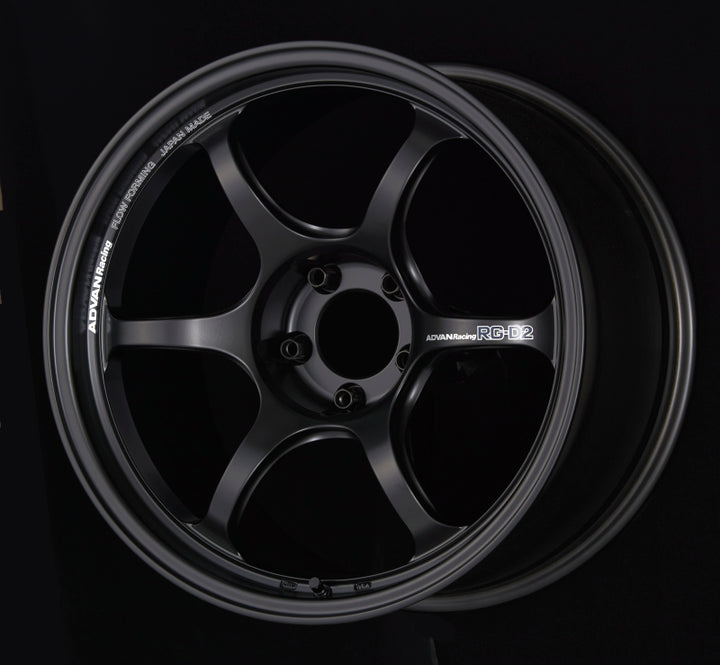 Advan RG-D2 18x9.5 +35 5-120 Semi Gloss Black Wheel - Bull Strap