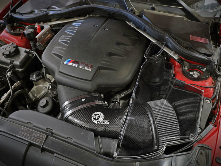 aFe MagnumFORCE Carbon Fiber Air Intake System Stage-2 Pro DRY S 08-13 BMW M3 (E9X) V8 4.0L - Bull Strap