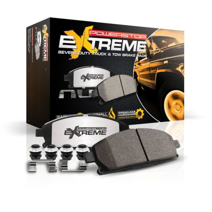 Power Stop 07-18 Jeep Wrangler Front Z36 Truck & Tow Brake Pads w/Hardware - Bull Strap